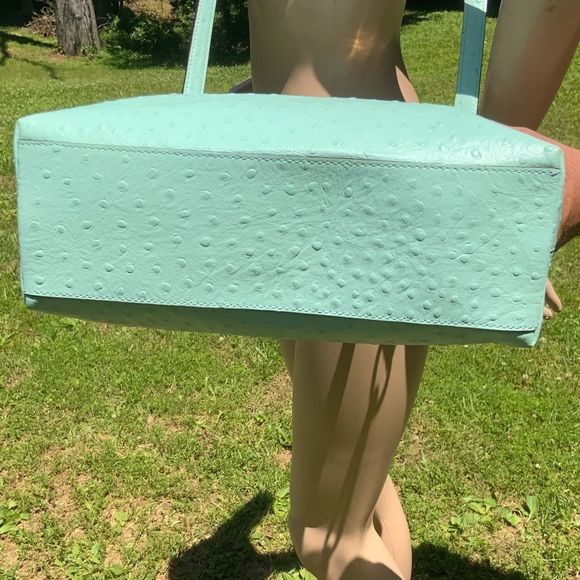 NWT $429 kate spade | Provence Charm City Ostrich Satchel Bag | Robin’s Egg Blue - Picture 10 of 15